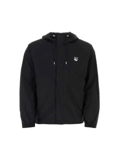 Hoodie Windbreaker in Nylon with Grey Fox Head Patch Black - MAISON KITSUNE - BALAAN 2