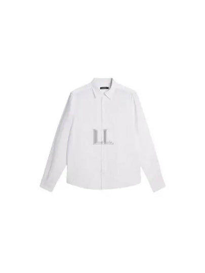 Slim Linen Melange Long Sleeve Shirt White - J.LINDEBERG - BALAAN 2