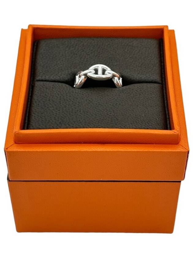 Small Chaine D'Ancre Enchainee Ring Silver - HERMES - BALAAN 3