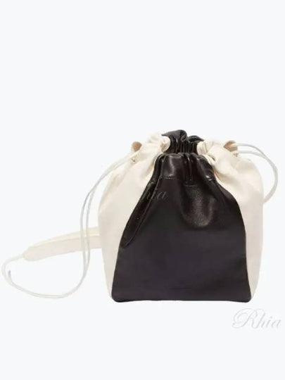 Logo Drawstring Leather Bucket Bag Black - JIL SANDER - BALAAN 2