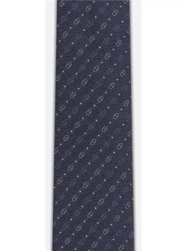 Nano CD Icon Silk Tie Navy - DIOR - BALAAN 4