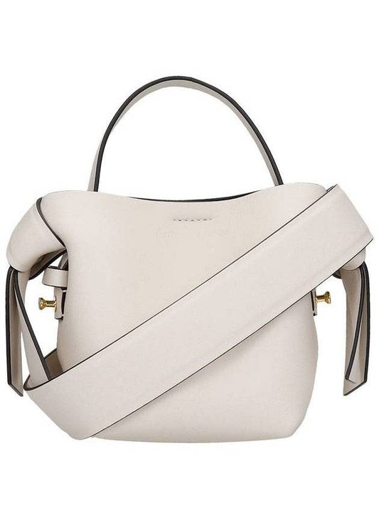 Musubi Mini Leather Shoulder Bag White - ACNE STUDIOS - BALAAN.