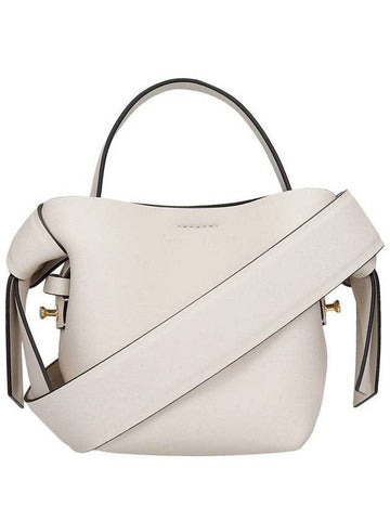 Musubi Micro Leather Shoulder Bag White - ACNE STUDIOS - BALAAN 1