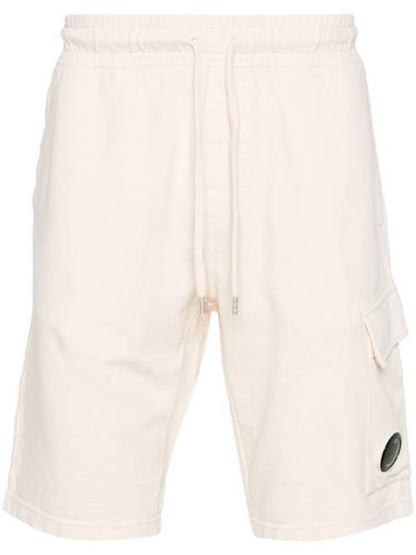 Light Fleece Utility Shorts Beige - CP COMPANY - BALAAN 1