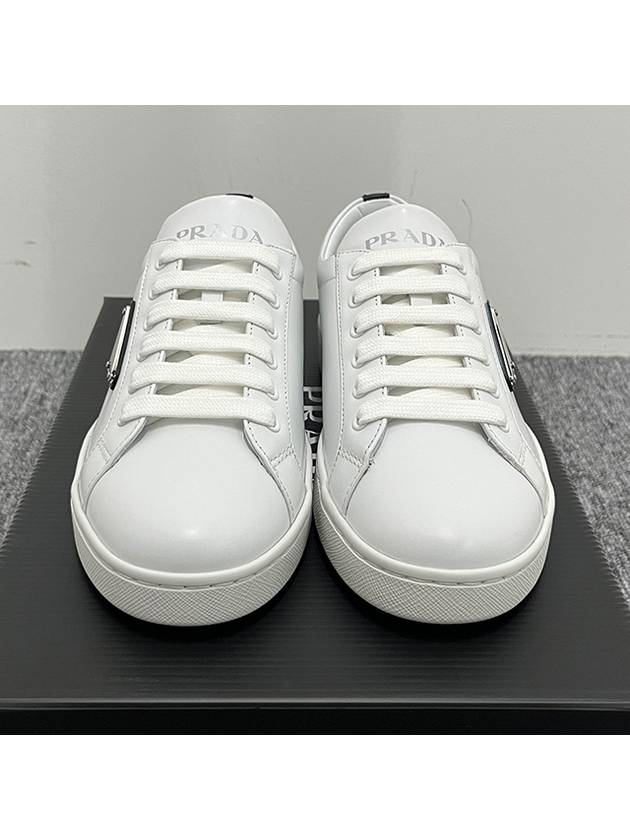 Triangle Logo Low Top Sneakers White - PRADA - BALAAN 7