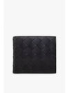 Intrecciato Leather Half Wallet Black - BOTTEGA VENETA - BALAAN 2