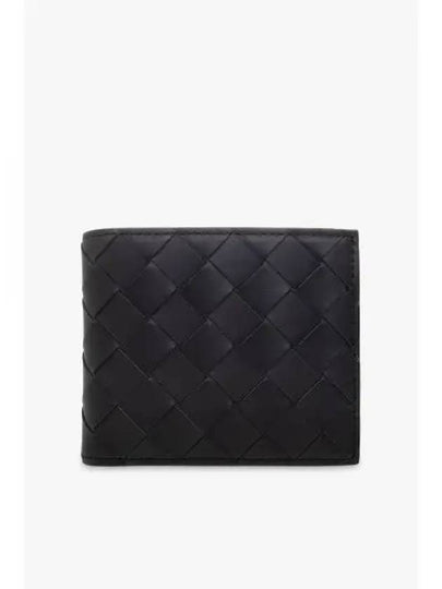 Intrecciato Leather Half Wallet Black - BOTTEGA VENETA - BALAAN 2