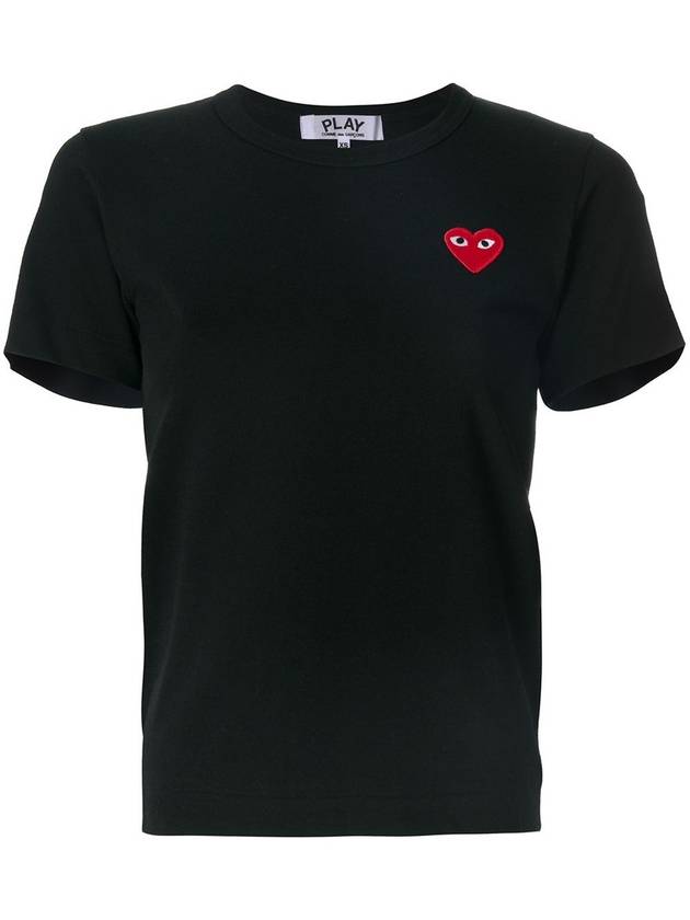 Red Heart Short Sleeve T-Shirt P1 T107 1 Black - COMME DES GARCONS - BALAAN 2