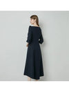 RISA Square neck tweed Dress Navy - AME - BALAAN 6