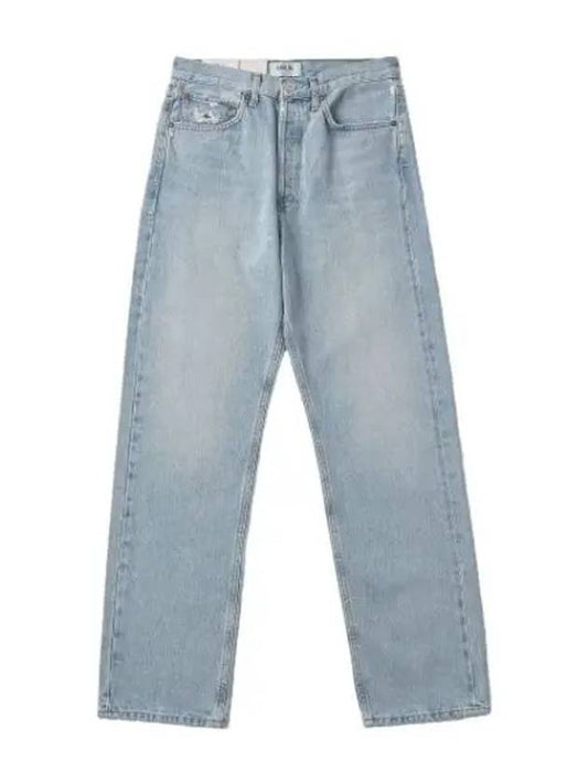 A Goldie high rise straight denim pants light blue jeans - AGOLDE - BALAAN 1