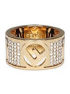 logo crystal wide ring gold - FENDI - BALAAN 1