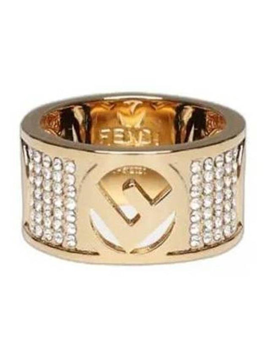logo crystal wide ring gold - FENDI - BALAAN 1