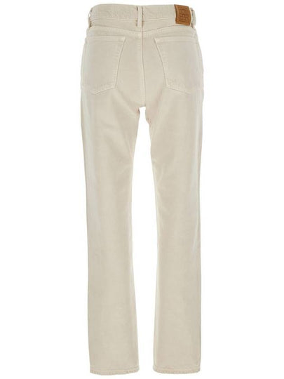 White Jeans With Belt Loops And Logo Patch On The Rear In Denim Woman - TOTEME - BALAAN 2