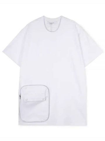 Men s Zipper Pocket Detail White Short Sleeve T Shirt 7214 666 100 1157346 - GIVENCHY - BALAAN 1