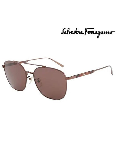 Eyewear Square Metal Sunglasses Brown - SALVATORE FERRAGAMO - BALAAN 2