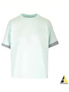 Double Layer Cotton Check Short Sleeve T-Shirt Mint - BOTTEGA VENETA - BALAAN 2