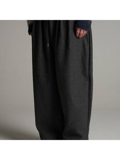 Tenaire Wool Balloon Banding Wide Pants Gray - TENER - BALAAN 2