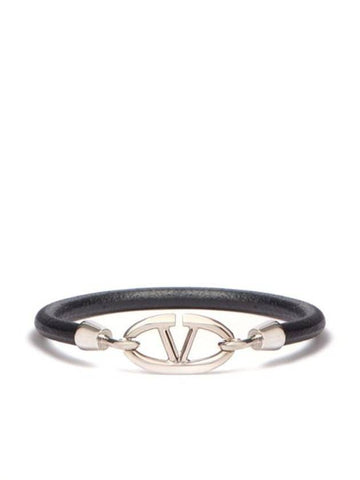 Garavani The Bold Edition V Logo Bracelet Black - VALENTINO - BALAAN 1