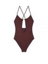 Triomphe Matte Jersey One-Piece Swimsuit Prune - CELINE - BALAAN 2