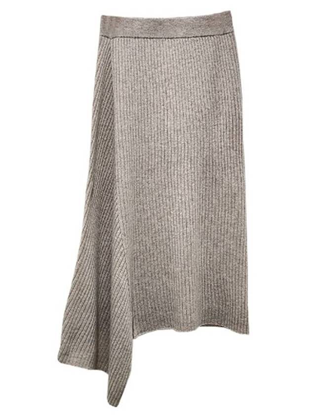 Women's Verna Wool Unbalanced Skirt Grey - MAX MARA - BALAAN 1