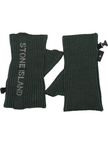 Men's Lettering Logo Gloves Olive - STONE ISLAND - BALAAN 1