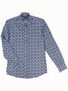 Blue flower pattern printing long sleeve shirt SH127 - IKALOOOK - BALAAN 3