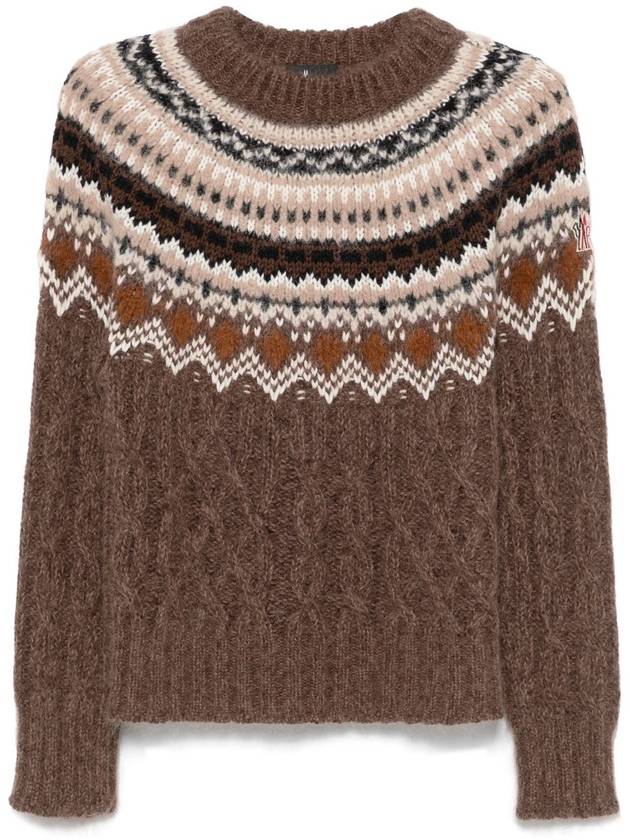 Wool mohair alpaca knit top beige - MONCLER - BALAAN 2