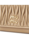 Matelasse Nappa Leather Card Wallet Beige - MIU MIU - BALAAN 6