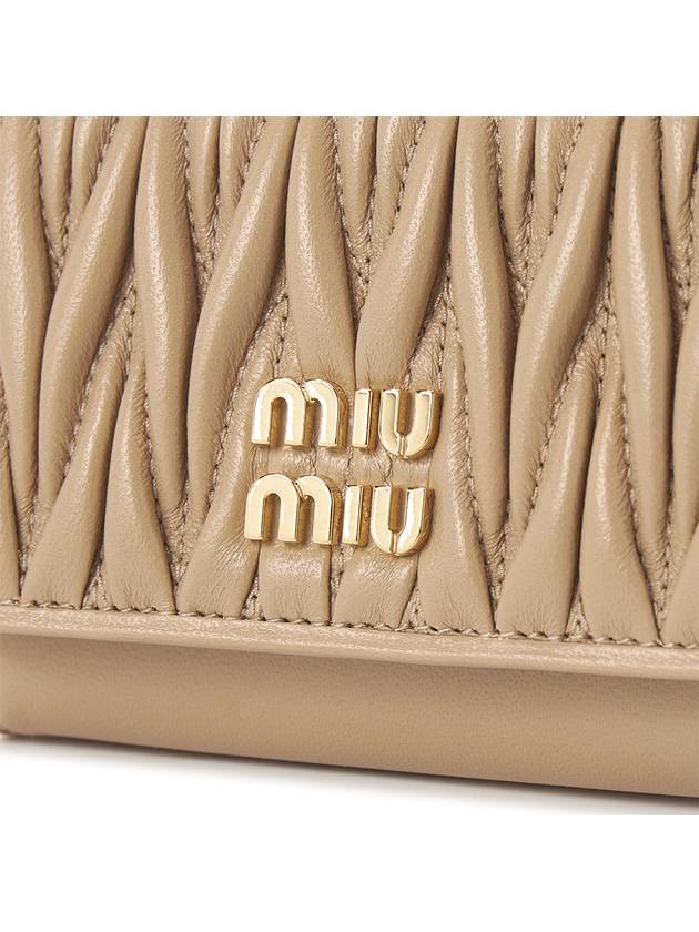 Matelasse Nappa Leather Card Wallet Beige - MIU MIU - BALAAN 6