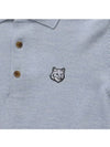 Fox Motif Knitted Polo Shirt Light Blue - MAISON KITSUNE - BALAAN 4