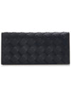 Men's Intrecciato Weaving Long Wallet Black - BOTTEGA VENETA - BALAAN 2