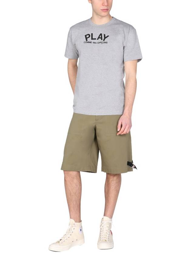 Back Logo Print Short Sleeve T-Shirt Grey - COMME DES GARCONS PLAY - BALAAN 3