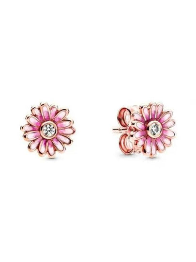 Daisy Flower Stud Earrings Rose Pink - PANDORA - BALAAN 2