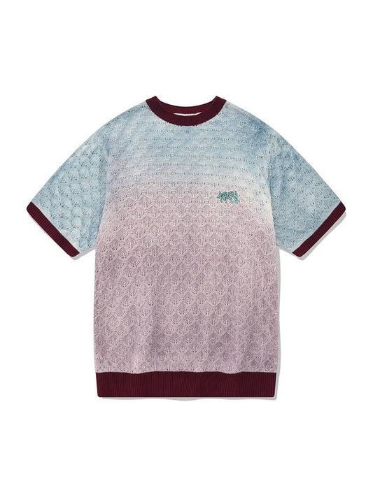 Sofubi Open Knit Tee Unisex Gradient Knit Top Purple - PHOS333 - BALAAN 1