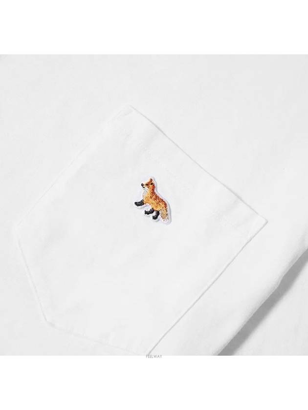 Baby Fox Patch Pocket Short Sleeve T-Shirt White - MAISON KITSUNE - BALAAN 5