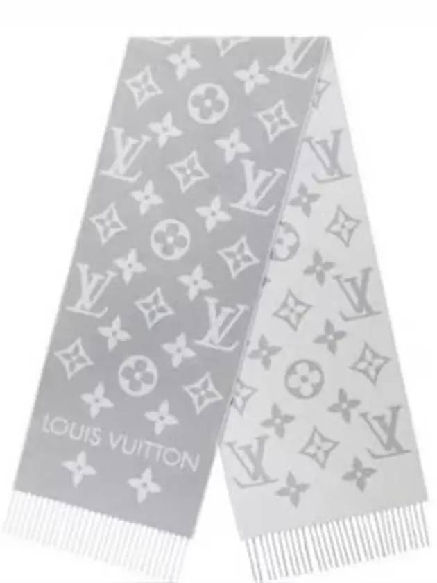 LV Essential Monogram Wool Scarf Light Grey - LOUIS VUITTON - BALAAN 2