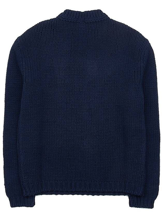 Logo Intarsia Wool Knit Top Navy - GUCCI - BALAAN 3