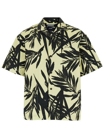 'La Chemise Jean' Multicolor Bowling Shirt With Palm Print In Cotton Man - JACQUEMUS - BALAAN 1