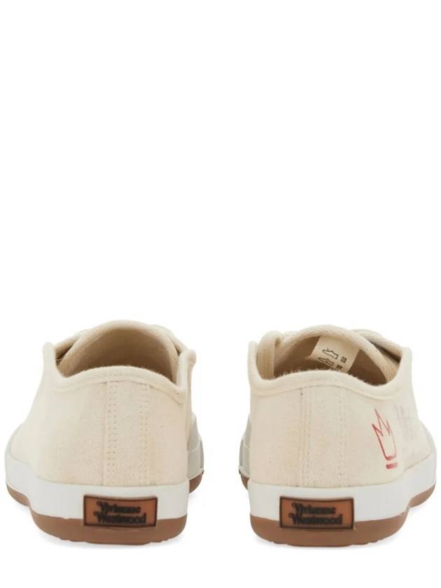 Animal Gym Canvas Low Top Sneakers Beige - VIVIENNE WESTWOOD - BALAAN 3