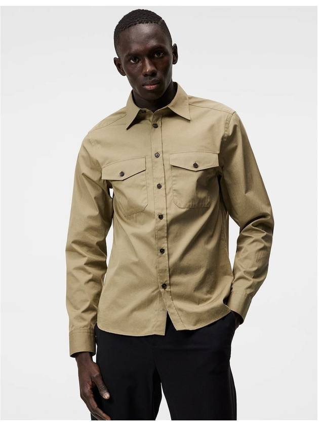 Perry 2 Pocket Slim Long Sleeve Shirt Aloe - J.LINDEBERG - BALAAN 2