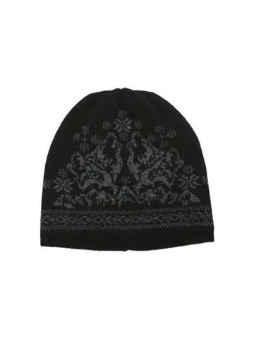 Nordic jacquard beanie charcoal - OGARP - BALAAN 1