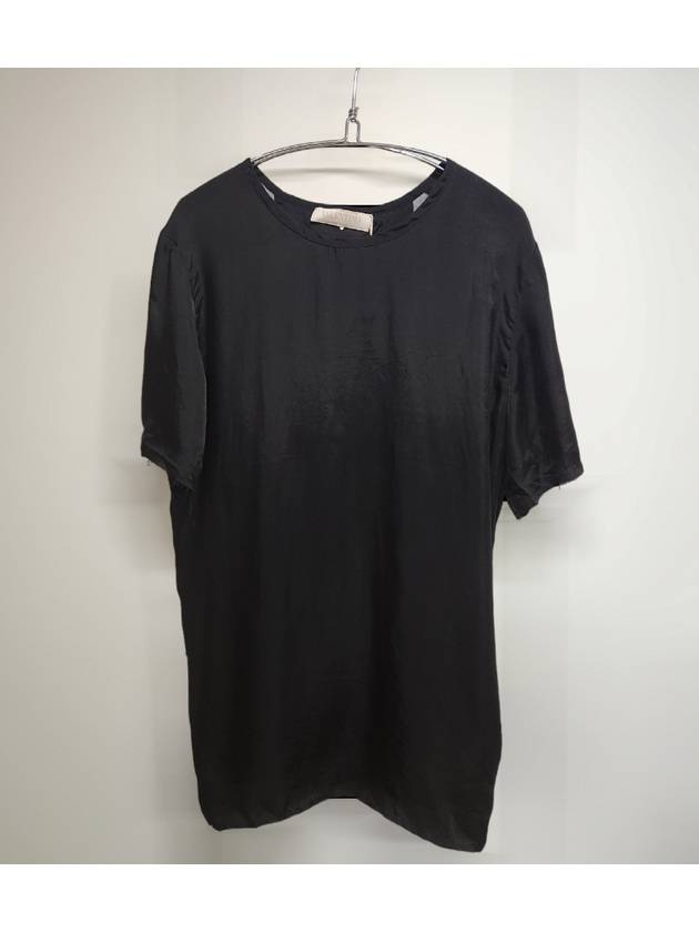 Black Cupro And Cotton T Shirt - VALENTINO - BALAAN 1