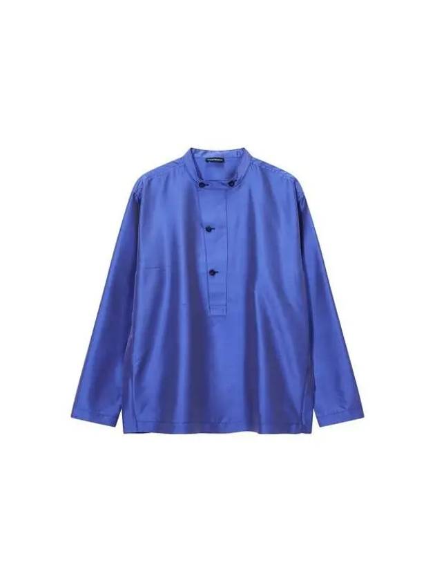 Men s China Collar Silk Blouson Blue 270643 - EMPORIO ARMANI - BALAAN 1