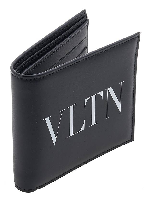 Men's VLTN Logo Half Wallet Black - VALENTINO - BALAAN 3