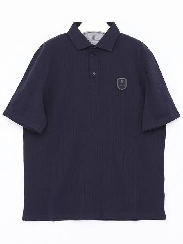 Logo Patch Polo Shirt Cobalt Blue - BRUNELLO CUCINELLI - BALAAN 4