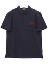 V Logo Long Sleeve Polo Shirt Navy - VALENTINO - BALAAN 3