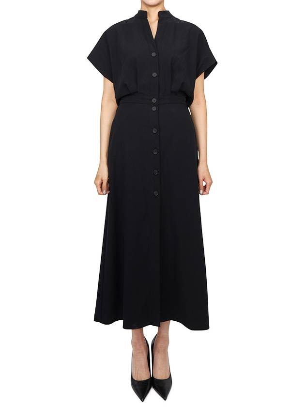 Women's Short Sleeve Long Dress Black - VANESSA BRUNO - BALAAN 2