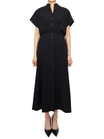 Women's Short Sleeve Long Dress Black - VANESSA BRUNO - BALAAN 1