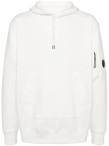 Diagonal Raised Fleece Lens Hoodie White - CP COMPANY - BALAAN 1