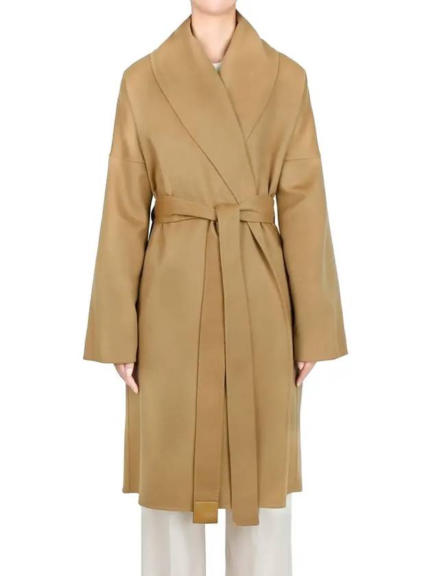 Belted Wool Cashmere Single Coat Camel - LOEWE - BALAAN 3